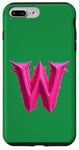 iPhone 7 Plus/8 Plus Pink Letter "W" on a Women Girls Ladies Witches Green Color Case