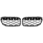 Tlily - 2 PièCes Voiture Pare-Chocs Avant Capot Rein Grille Diamant MéTéOre Course Grille Peint Chrome Pour-BMW 3 Series E90 2009-2012