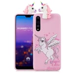 Huawei P20 Pro mobilskal TPU material skyddande elastiskt 3D mönster - Enhörning