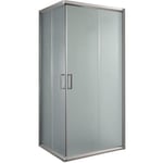 Cabine Paroi Douche 90x90 H198 Opaque 6mm - IDRALITE - Alabama - Réversible - Carré - Fumé