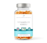 Vitamin D3 4000iu - High Strength 100μg - 5 Months Supply Orange Flavour Gummies - Vitamin D Supplement Teeth, Bone, Muscles & Immune System Support