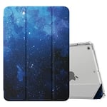 MoKo Étui Smart Cover pour New iPad 9ème Génération 2021, Étui à Rabat avec Support et Semi-Transparent Protecteur pour iPad 8e Génération 10.2" 2020/iPad 7e Génération 10.2" 2019, Étoile Bleue