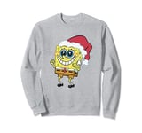 SpongeBob SquarePants Christmas Excited Face & Santa Hat Sweatshirt