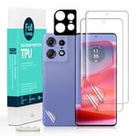 Ibywind Screen Protector For Motorola Edge 50 Pro 5G 6.7",with 2Pcs Flexible TPU Film,1Pc Camera Lens Protector,1Pc Backing Carbon Fiber Film [Fingerprint Reader,Easy to install]