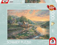 Schmidt Spiele 59774 Puzzle 1000 pièces Thomas Kinkade Aube dans la vallée d'émeraude, Multicolore