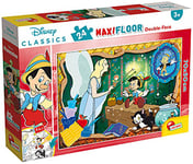 Liscianigiochi Doubleface Recto/Verso Maxi Floor Classic Disney All Other, 86672, Puzzle Double Face 24 pièces Pinocchio