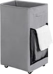 WOWLIVE 90L Large Laundry Basket on Wheels, Collapsible Rolling Laundry Hamper,