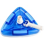 Forehill - Brosse de Piscine pour Pompe, Skimmer - aspirateur avec Un raccord de 32/38mm, Triangulaire, Blanc/Bleu (Transparent)