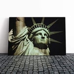 Big Box Art Canvas Print Wall Art The Statue of Liberty New York City (1) | Mounted & Stretched Framed Picture | Home Decor for Kitchen, Living Room, Bedroom, Hallway, Multi-Colour, 24x16 Inch