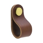Beslag Design Handtag Loop Round Brun läder brun/mässing 333231-11