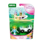 BRIO World Disney Princess Cinderella and Train Carriage for Kids Age 3 Years Up - Wooden Railway Add On Accessories