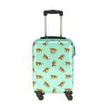 Princess Traveller Collection Animal Tendance - Léopard - Menthe - 56 cm, Menthe, Handgepäck, Chariot Rigide avec roulettes pivotantes