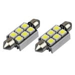 Spollampa 36mm Canbus Led 5050SMD 6000K 2-pack C5W SV8.5 Vit