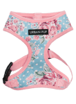 Harness Vintage Rose Floral, L, Hals 32cm Bryst 45-53cm, Rosa/Blå - Hund - Tur med Hunden - Hundeseler - Urban Pup