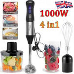 4 in 1 Hand Blender Set Electric Food Processor Mixer Whisk & Chopper Bowl Jug