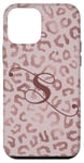 Coque pour iPhone 12 mini Letter S Initial Leopard Rose Pink Cheetah Monogram