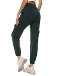 Doaraha Pantalon Jogging Femme en Coton Large avec 4 Poches Léger Confortable et Agréable à Porter Idéal pour Sport Yoga et Fitness en Hiver Grande Taille S-XXL,L,Vert,46