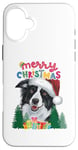 iPhone 16 Plus Merry Xmas Border Collie Pjs Mum and Dad Christmas Card Tee Case