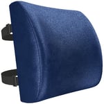 FORTEM Coussin De Soutien Lombaire, Support Ergonomique Maintien du Dos en Mousse À Mémoire De Forme, Corrige La Posture, pour Voiture Bureau Chaise Fauteuil, Housse Lavable (Bleu)