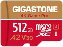 Carte Mémoire 512 Go 4K Game Pro Série Idéal Pour Nintendo Switch,Haute Vitesse Allant Jusqu'À 100 Mo/S. Pour 4K Uhd Vidéos Console De Jeu,A2 U3 V30 Carte Micro Sdxc Avec Adaptateur Sd.