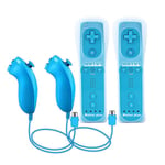 (Sininen - 2 setti)pari kauko-ohjain ja Nunchuck-ohjain Wii-konsolin langattomalle Gamepad Motion Plus -ohjaimelle Nintendo Wii Games Controlille