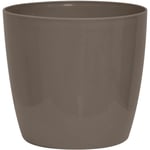 Cache-pot brillant - GARDEN ID - Shiny Taupe avec roulettes - 35 x 32 cm - As...