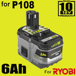 18V 6.0Ah Lithium Battery For Ryobi P108 ONE+ Plus RB18L50 RB18L40 P104 P105