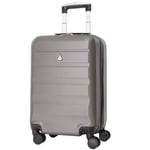 Aerolite 55x35x25cm Valise Bagage de Cabine Rigide avec 4 Roues - Taille maximale pour Air Europa Air France Alitalia KLM & Transavia (Charbon)