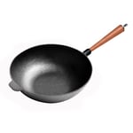 SOGA 31cm Commercial Cast Iron Wok Round Bottom FryPan Home Cooking Skillet - Frying Pans - ZPai012NoLid