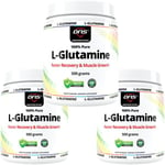 3-Pack 100% L-Glutamin 500 gram - 3 x 500 gram