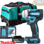 Makita DTW300 18V Brushless Impact Wrench + 1 x 6.0Ah Battery, Charger & LXT600