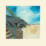 The Art Group Stuart Roy (Summer Beach Huts I) -Mounted Print 40 x 40cm, Paper, Multicoloured, 40 x 40 x 1.3 cm