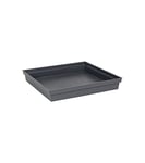 EDA - Soucoupe Carrée Toscane 40 cm - pour Pot de Fleur Carré Toscane 50 cm - 40 x 40 x H.5,9 cm - Gris Anthracite