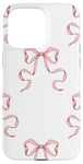 iPhone 15 Pro Max Coquette Pink Ribbon Bows Soft Pink Girl Case