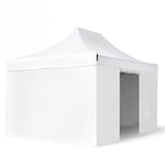 TOOLPORT 3x4,5m, aluminium, easy-up-pavillon, 4 sidedele, hvid - (578687)