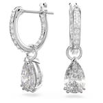 Swarovski Stilla Drop Earrings 5636716 Rhodium Pear Women New