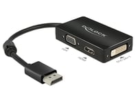 DELOCK – DisplayPort to HDMI/VGA/DVI adapter, 1920x1200 in 60Hz, black (62656)