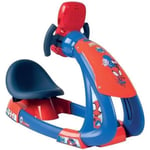 Smoby - Spidey - V8 Driver - Simulateur de conduite pour enfant - Siège ajustable - Sons et lumières - Piles non incluses