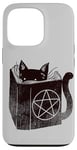 Coque pour iPhone 13 Pro SataniCat Pentagramme Chat Satan Demon Necronomicon Lover