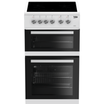 Beko 50cm Double Oven Electric Cooker - White