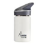 LAKEN Jannu 18/8 Stainless Steel Double Wall Vacuum Insulated Thermal Water Bottle. Up to 24 Hours Cold, White, 350 ml