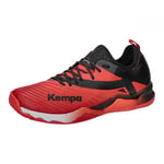 Kempa Men's Wing Lite 2.0 Trainers, Running Shoes, Sports Shoes, Trainers, Handball, Jogging, Outdoor, Leisure Shoes, Lightweight and Breathable, red black, 11.5 UK