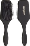 Denman (Black) Mini Paddle Cushion Hair Brush for Blow Drying, Black 