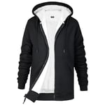 CityComfort Sweats à Capuche Femme Doublé Hoodie Pull Polaire Zippé Veste à Capuche Fourrée Blouson Doublé Vêtement Femme Hiver Chaud Tailles S-XL (Noir, S)