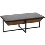 Bigbuy - Table Basse Noir Naturel Fer Bois d'épicéa 120 x 60 x 43,5 cm