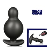 Plug Anal Gonflable Vibrant Gode XXL Silicone Noir Sextoy Homme Femme Large Long