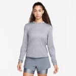 Nike Dri-FIT Swift UV Crew Langermet T-skjorte Str. M Dame - Grå, Lett og UV-beskyttende Løpetøy