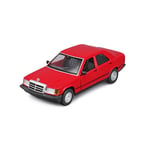 Bburago Mercedes 190E (1987) : Voiture Miniature à l'échelle 1:24, Portes Mobiles, Rouge (18-21103R)