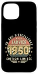 Coque pour iPhone 15 Janvier 1950 Cadeau Anniversaire Janvier 1950 75 ans Homme