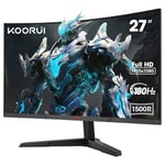 KOORUI 27'' Ecran PC Gaming Incurvé, 180Hz Moniteur PC Dalle VA, Résolution FHD (1080P) Lunette Ultra-Mince, Inclinaison réglable, Prend en Charge HDMI2.0/DP1.2